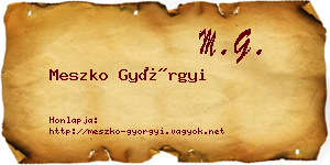 Meszko Györgyi névjegykártya